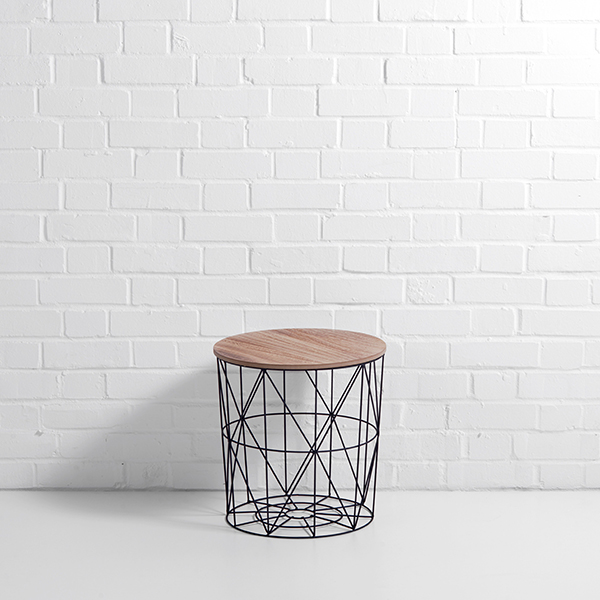 Round cage side table hire